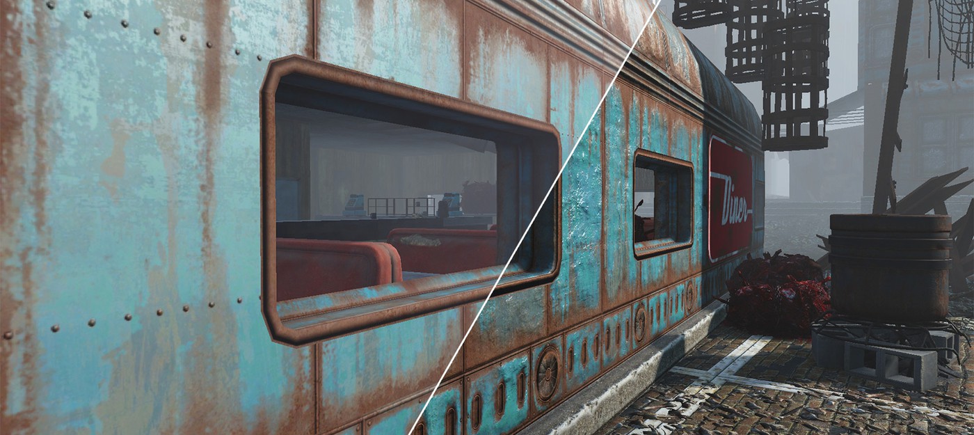 Потрепанный Fallout 4 с этим текстурным модом