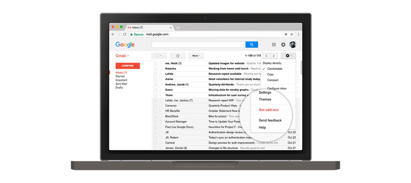 Скриншоты будущего обновления дизайна Gmail