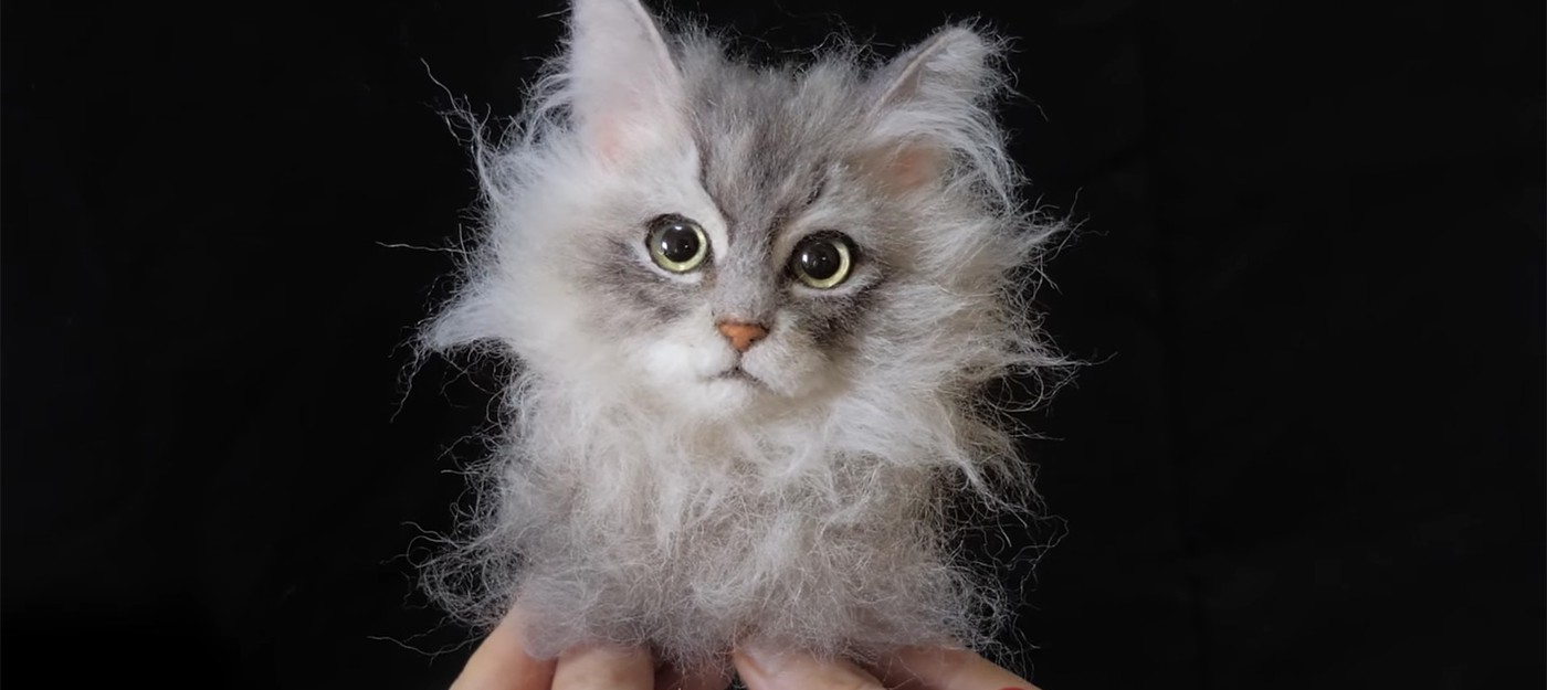 Это не кошка: Как японский мастер создает реалистичных кошек из шерсти