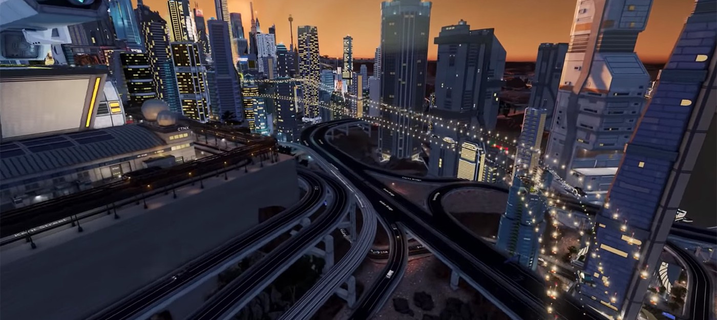 Мод Cities: Skylines позволяет строить киберпанковый город будущего