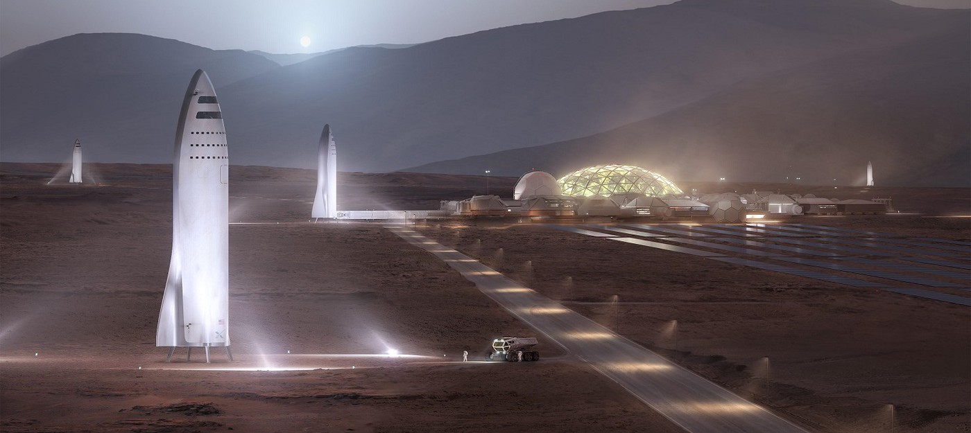 Илон Маск поделился новым концепт-артом космического корабля Starship