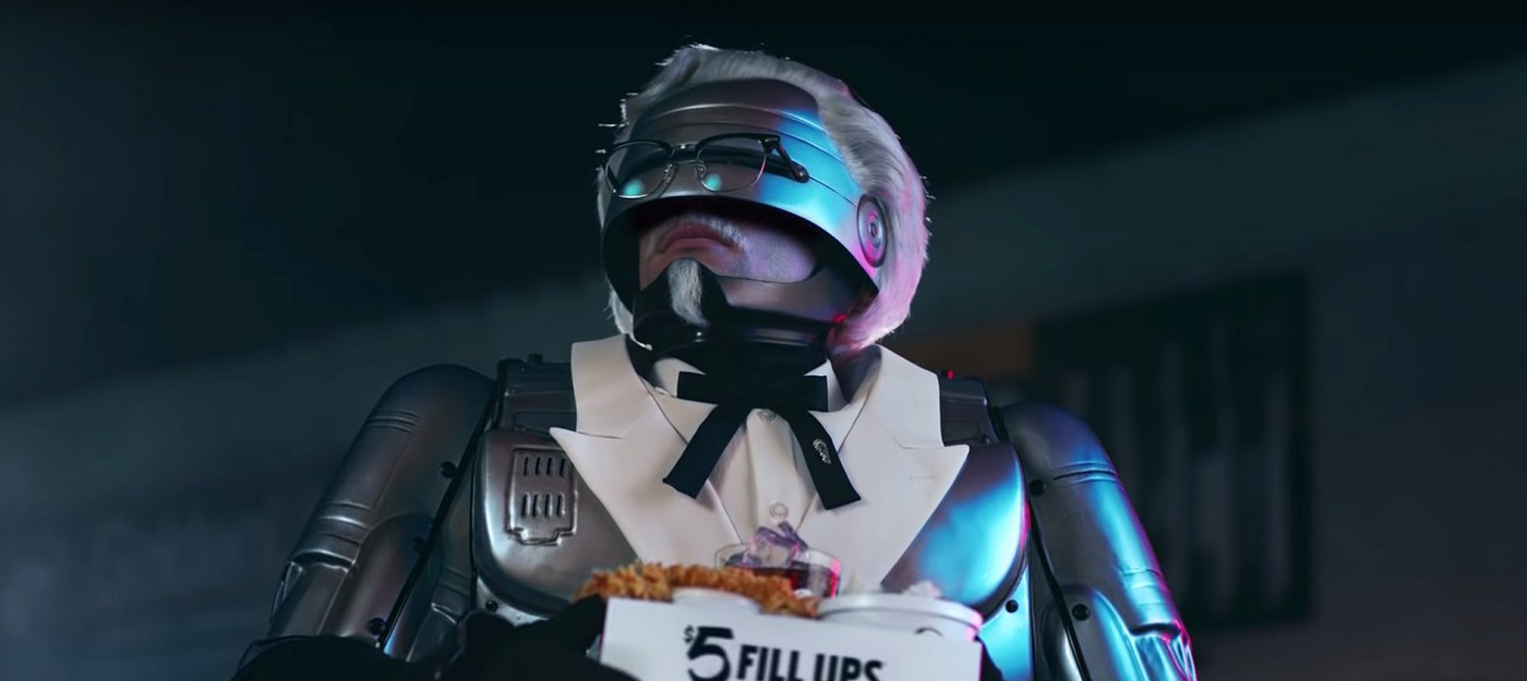 Полковник Сандерс стал Робокопом в рекламе KFC и спрятал рецепт курочки