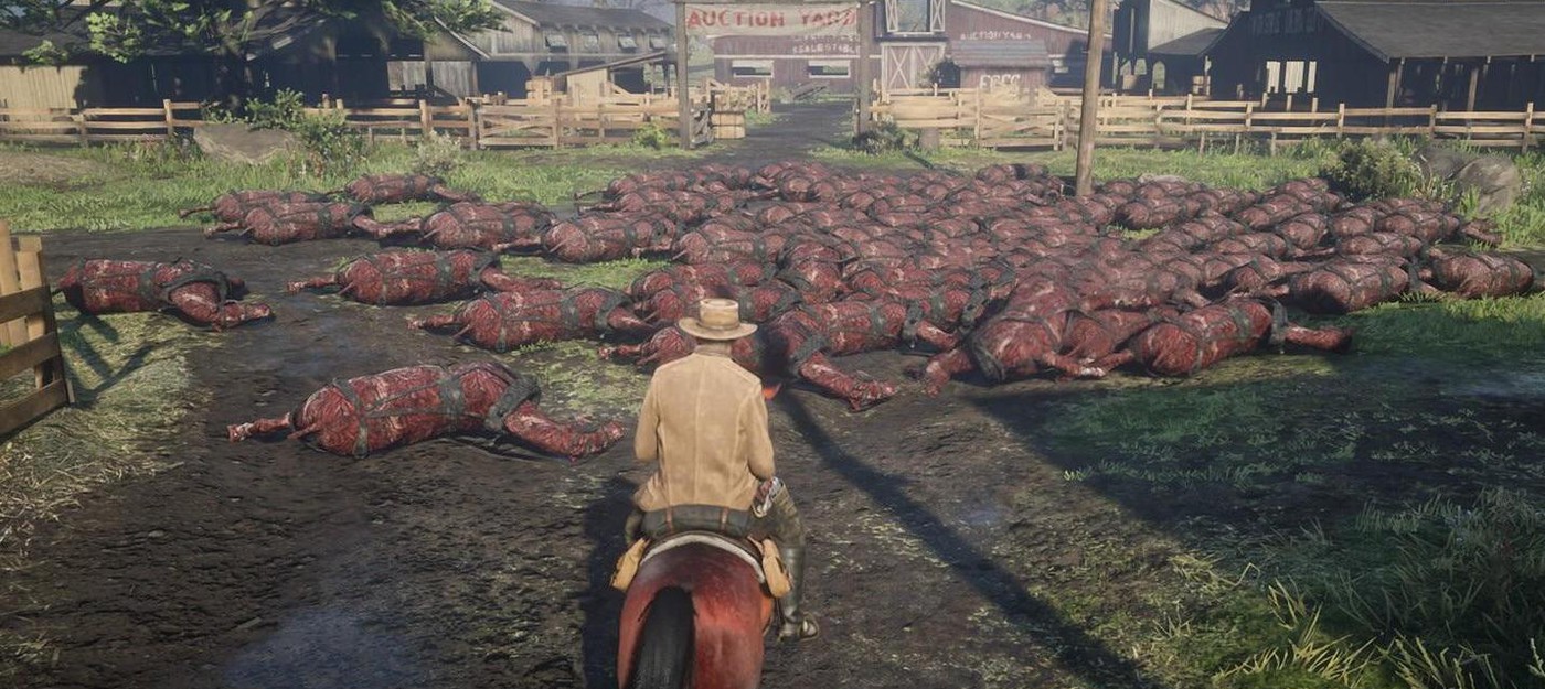 В Red Dead Online пропали NPC и появились горы сожжённых лошадиных трупов