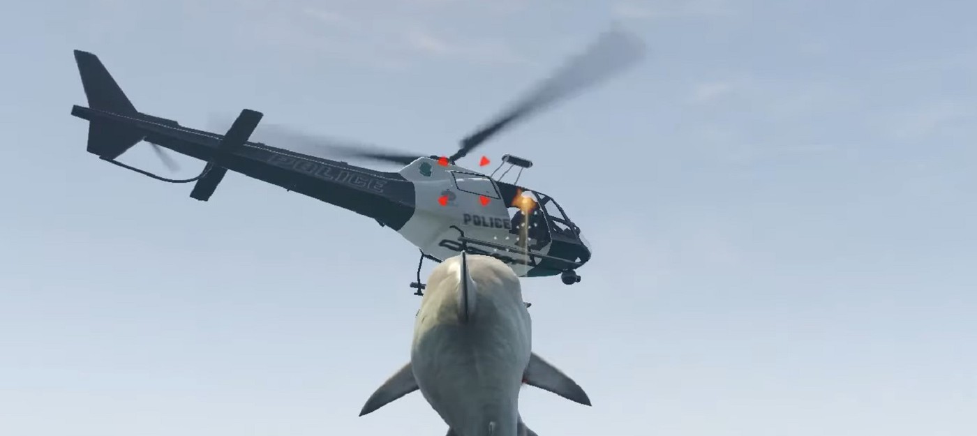 Для GTA 5 вышел мод, позволяющий управлять белой акулой и нападать на людей