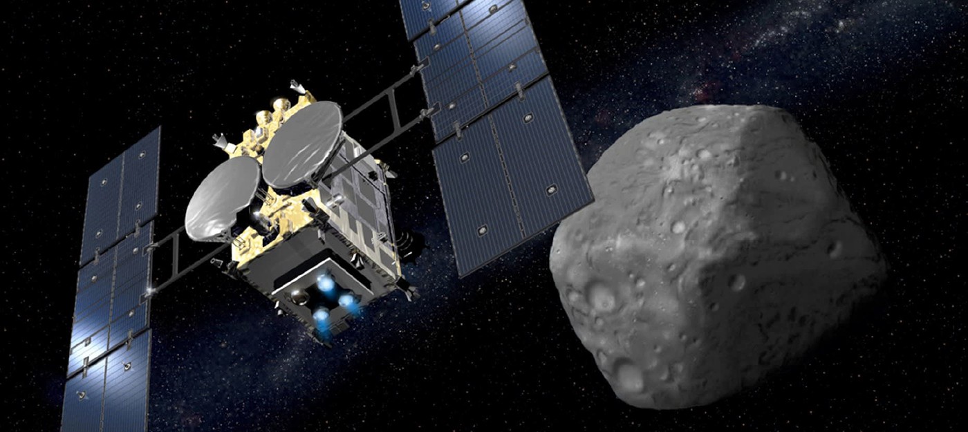 Посмотрите, как японский аппарат Hayabusa2 берет образцы породы с астероида