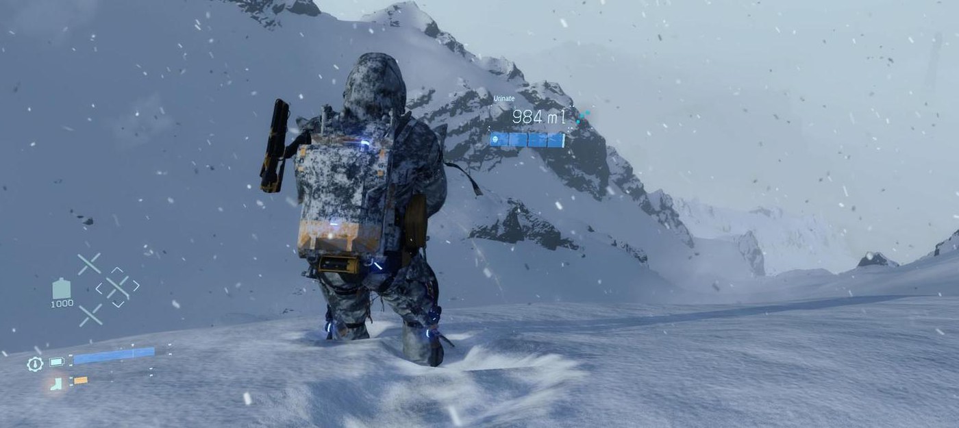 Игрок Death Stranding написал свое имя на снегу мочой