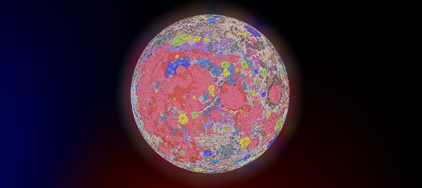 USGS опубликовала первую полную геологическую карту Луны