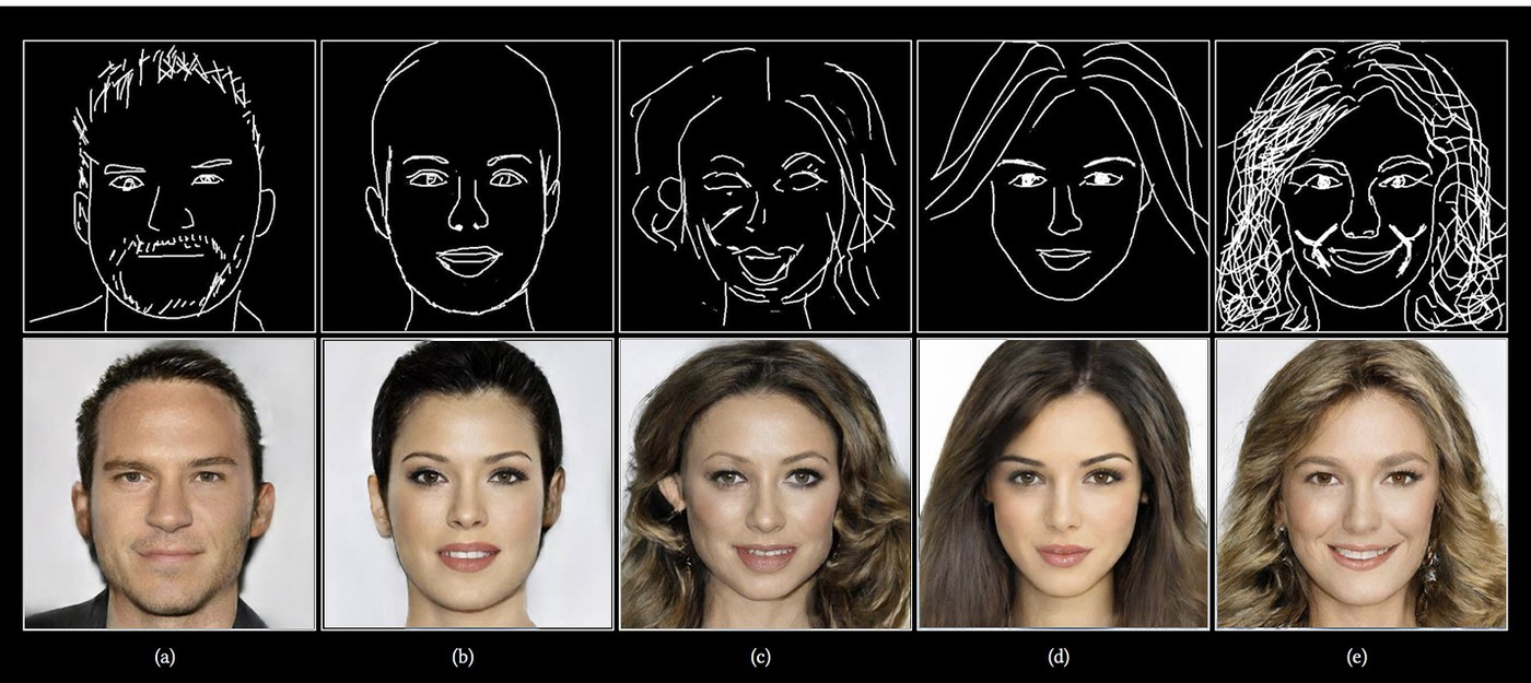 Новая нейросеть в реальном времени генерирует фотореалистичные портреты людей при помощи скетчей