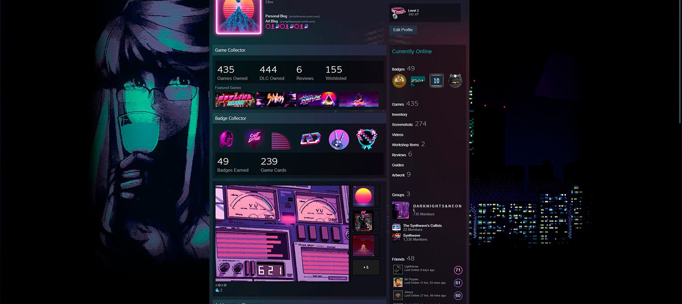 Благодаря обновлению Steam профили игроков начинают выглядеть, как бложики MySpace в 90-ые годы