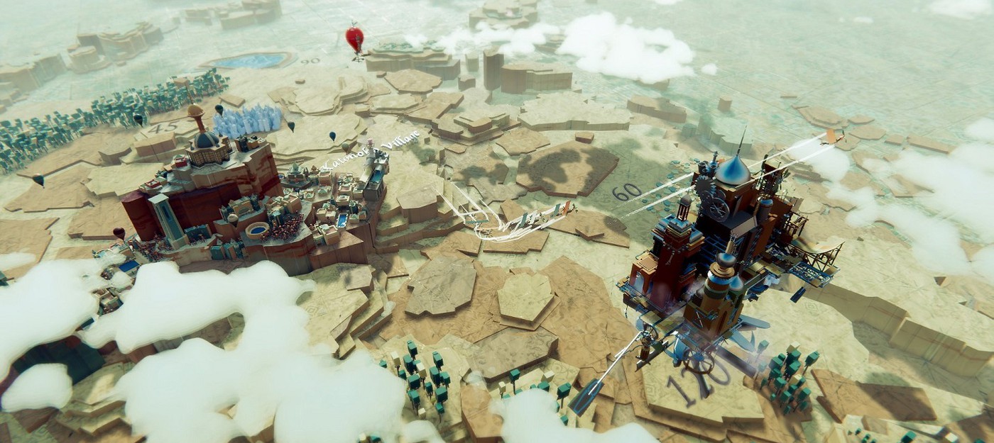 Строительство летающего города в геймплее Airborne Kingdom
