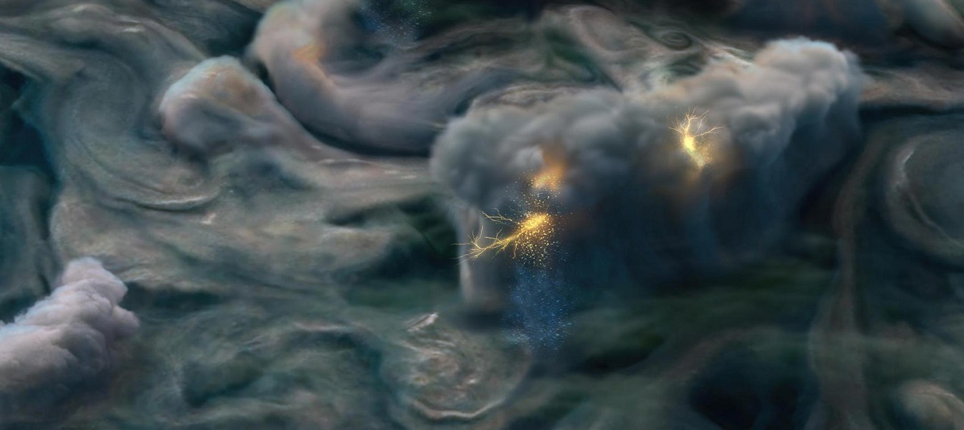 NASA визуализировало необычные молнии и дым на Юпитере