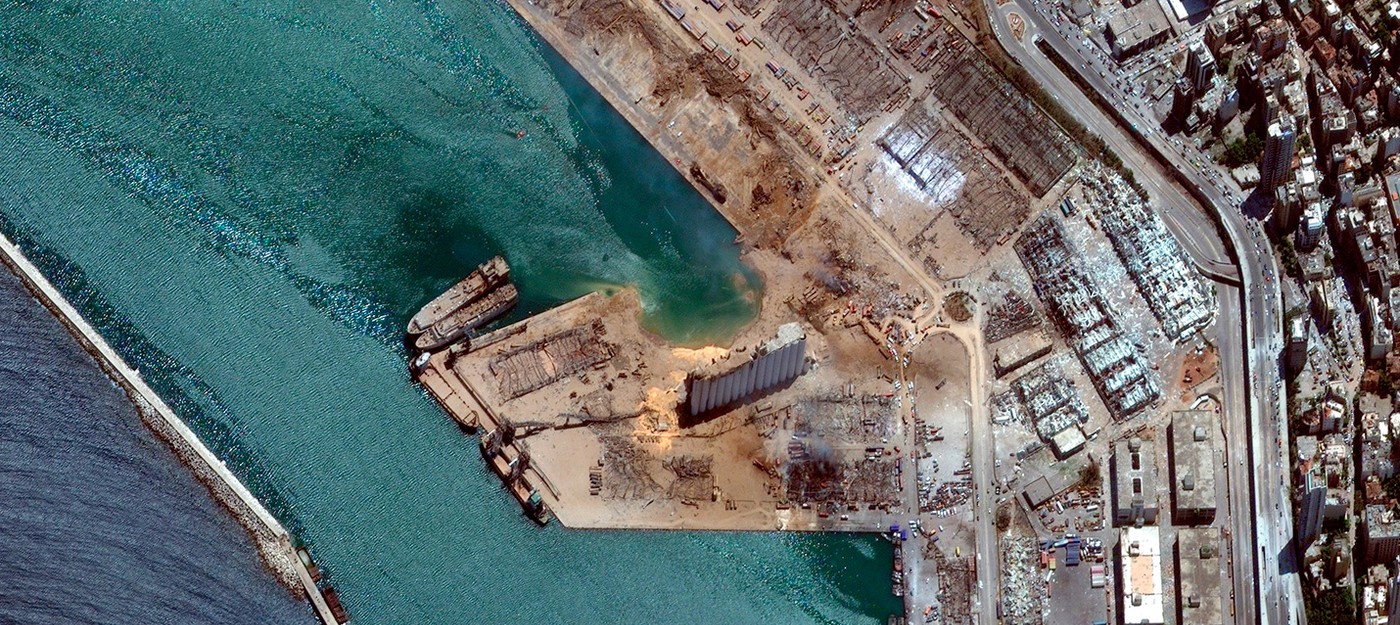 NASA показала карту разрушений, вызванных взрывом в порту Бейрута