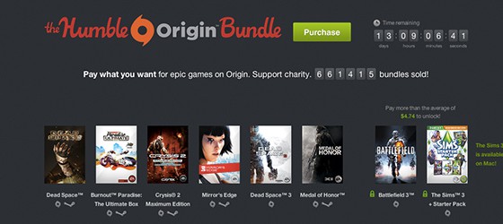 Доля EA в массивной распродаже Humble Origin Bundle пойдет на благотворительность