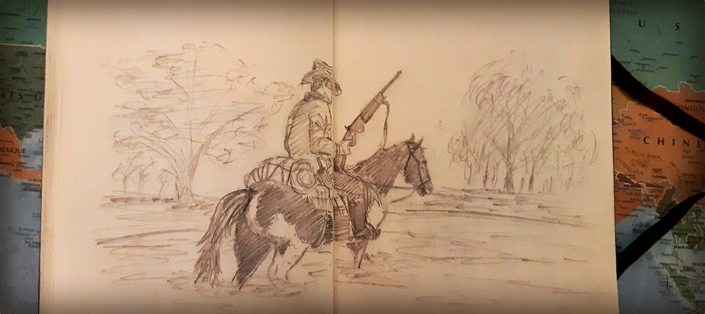 Игрок Red Dead Redemption 2 делает зарисовки мест из игры в стиле рисунков Артура