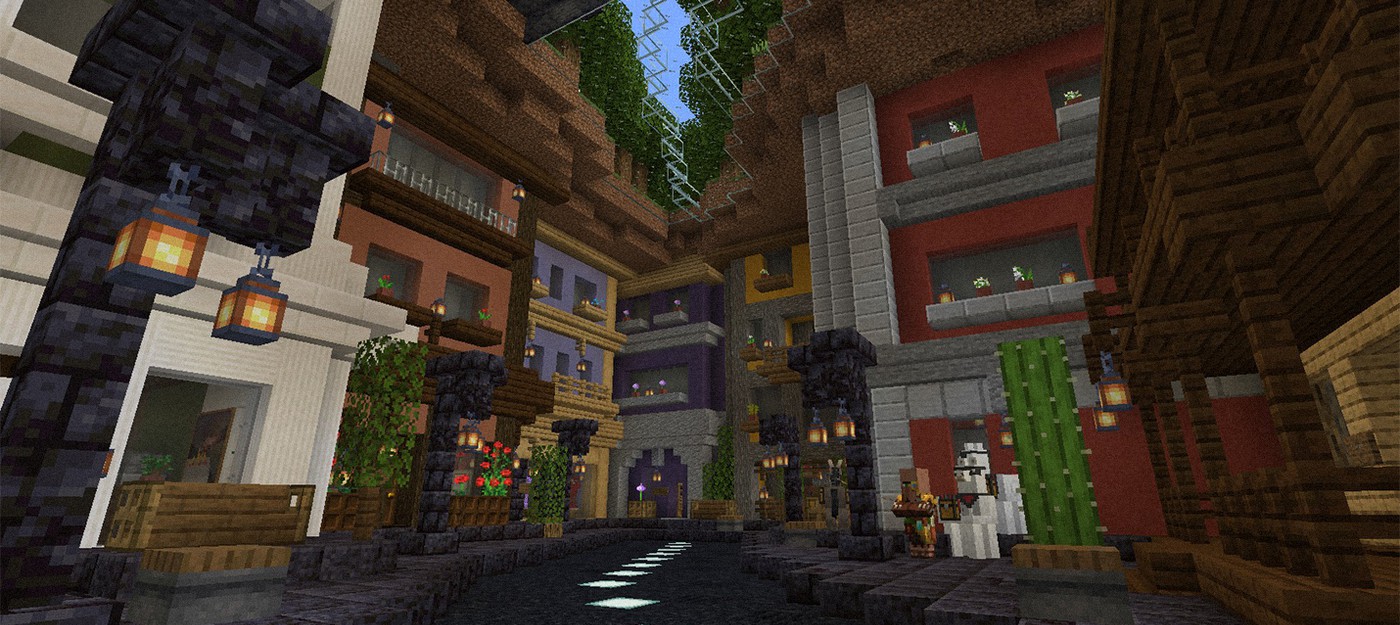 Игрок Minecraft превратил случайную расселину в подземную улицу, напоминающую Косой Переулок