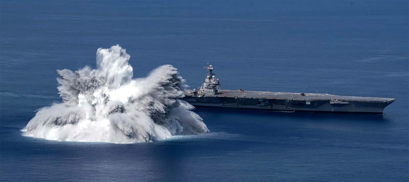 ВМФ США испытали новый авианосец взорвав бомбу, вызвавшую землетрясение на 3.9 баллов