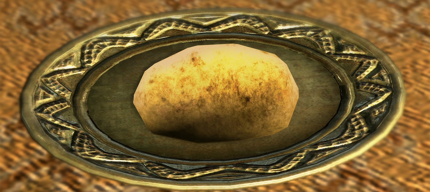 Игрок Skyrim уронил картофель и не смог поймать