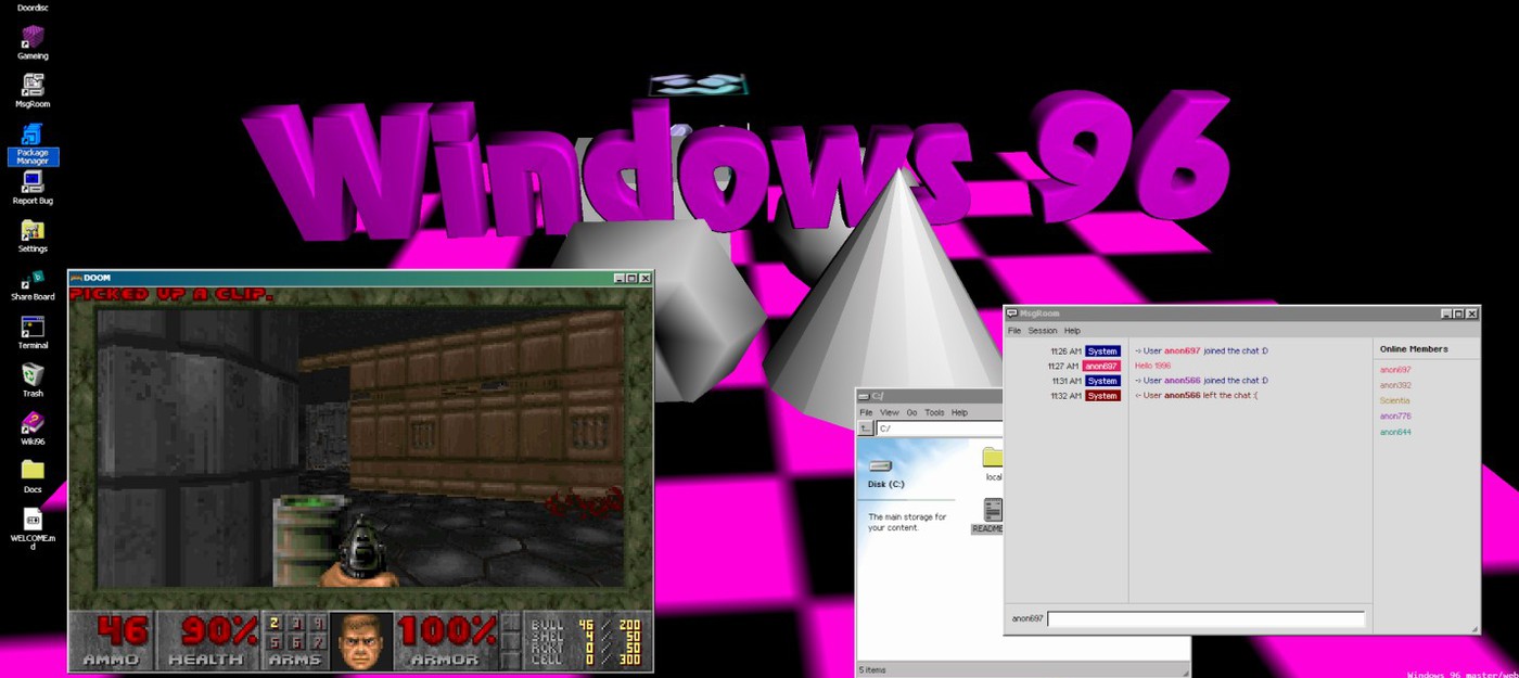 Энтузиасты сделали браузерную Windows 96
