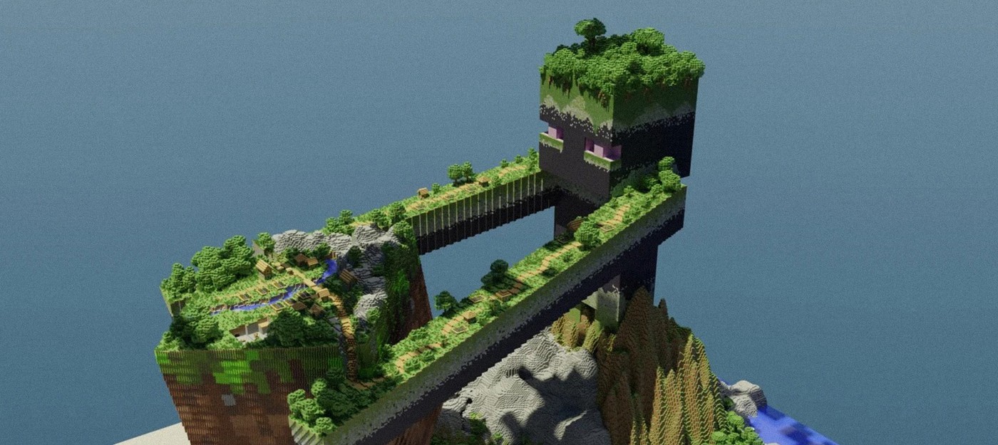 Как выглядит реалистичное падение с большой высоты в Minecraft