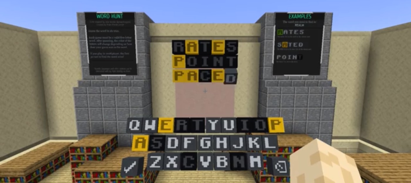 В Minecraft создали функциональный клон Wordle