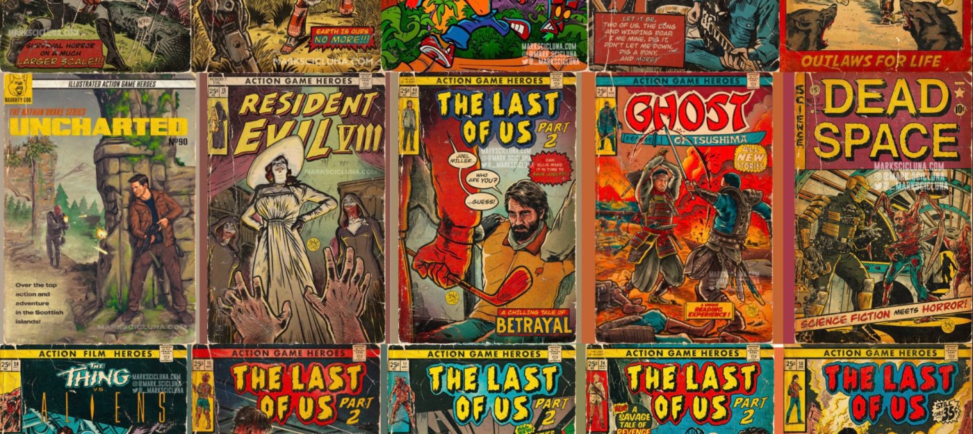 Бывший художник Rockstar рисует обложки видеоигр в стиле ретро-комиксов