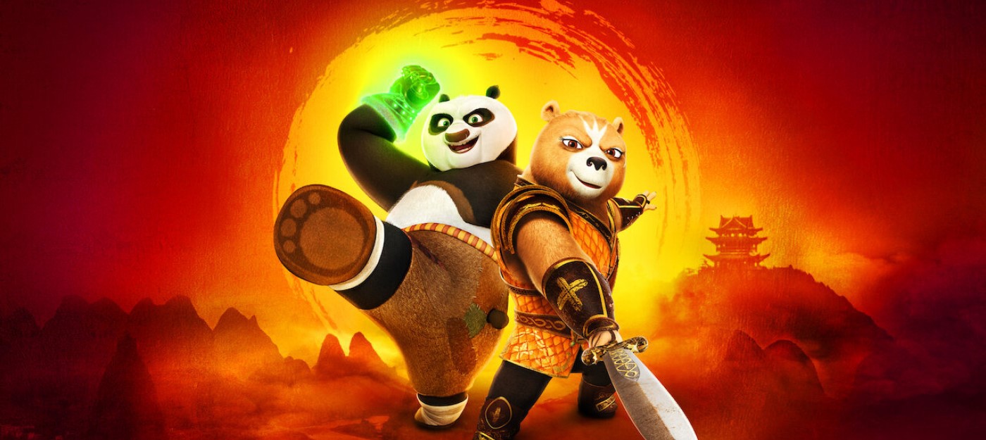 Панда По против огромного каменного монстра в клипе из шоу "Кунг-фу Панда: миссия рыцарь дракона"