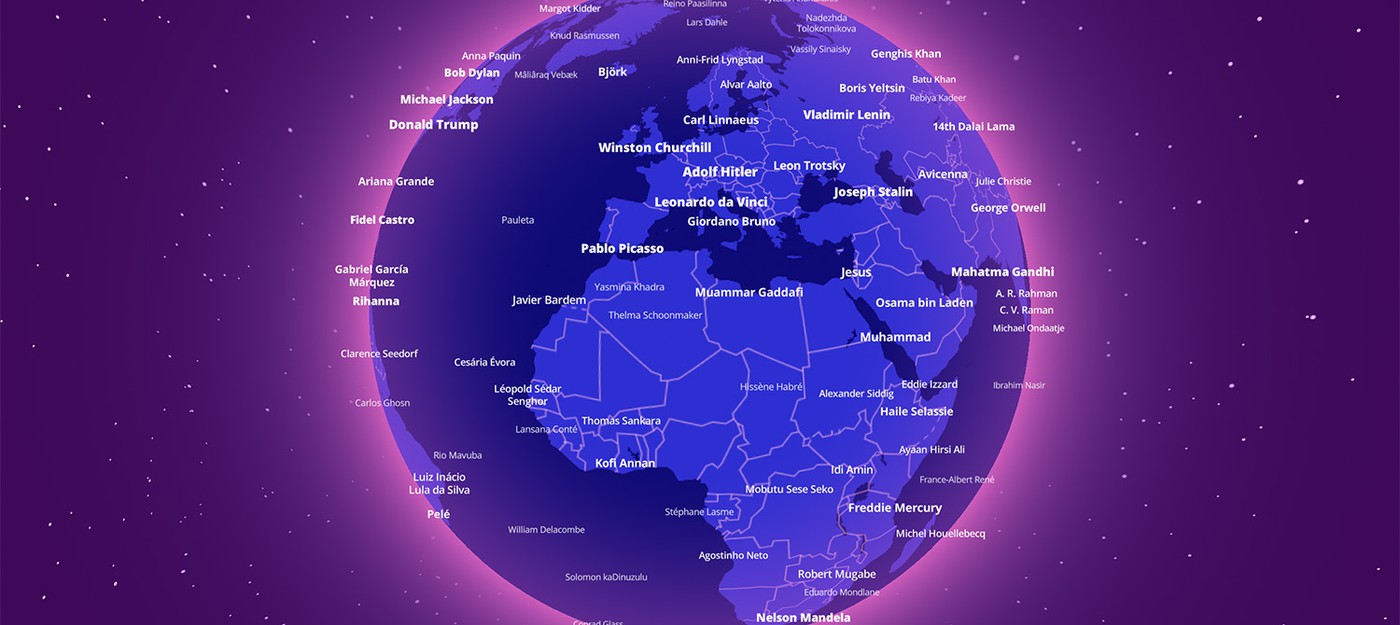 Эта интерактивная карта мира показывает самого значимого человека из вашего города