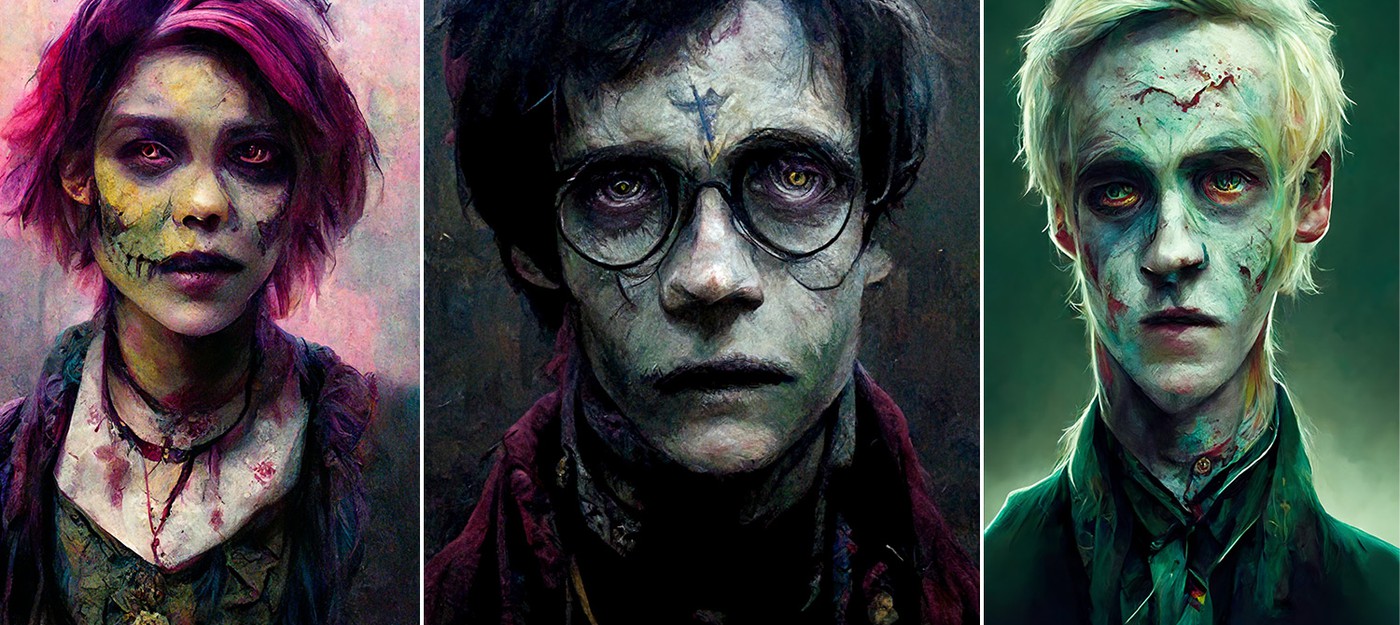 Нейросеть превратила персонажей "Гарри Поттера" в зомби — первый день в платной версии Midjourney