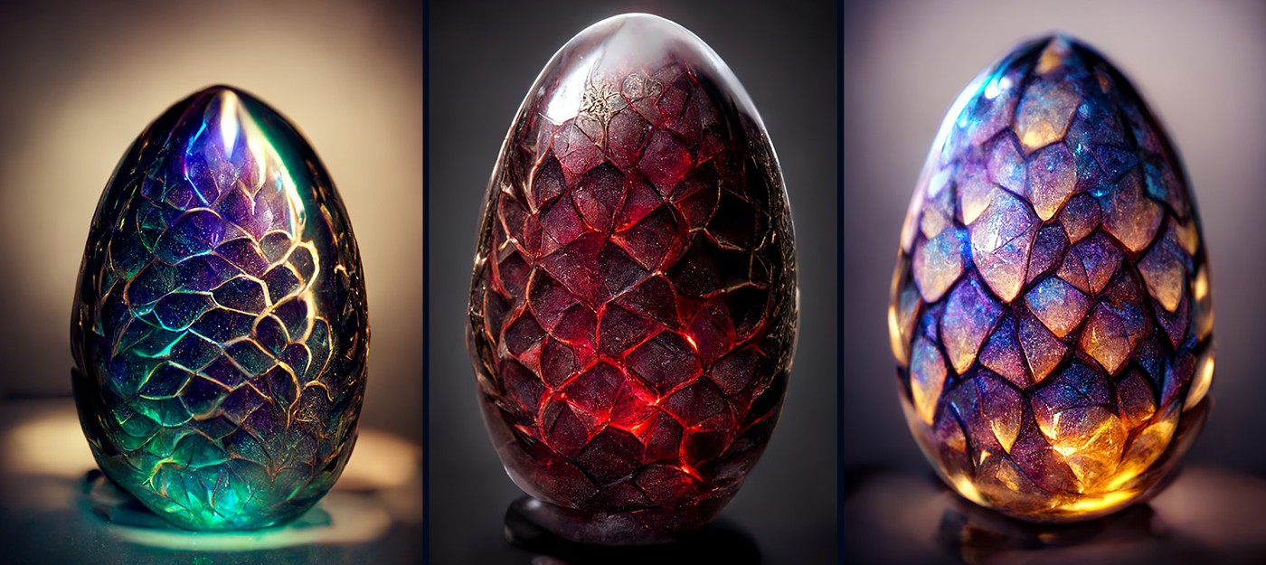 Нейросеть создала яйца драконов из "Игры престолов" и "Дома дракона"