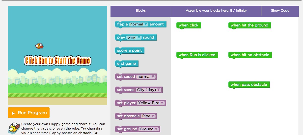 Flappy Bird помогает учить молодых программистов