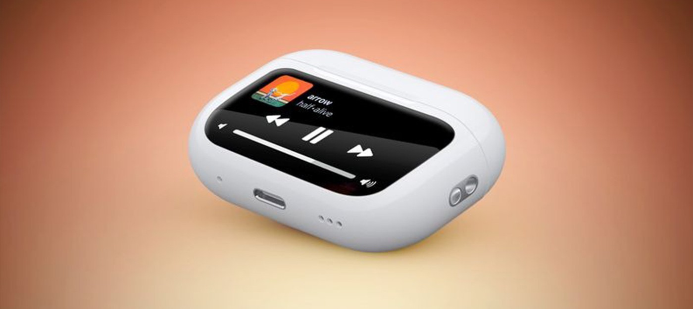 Apple запатентовала версию AirPods с сенсорным экраном на футляре
