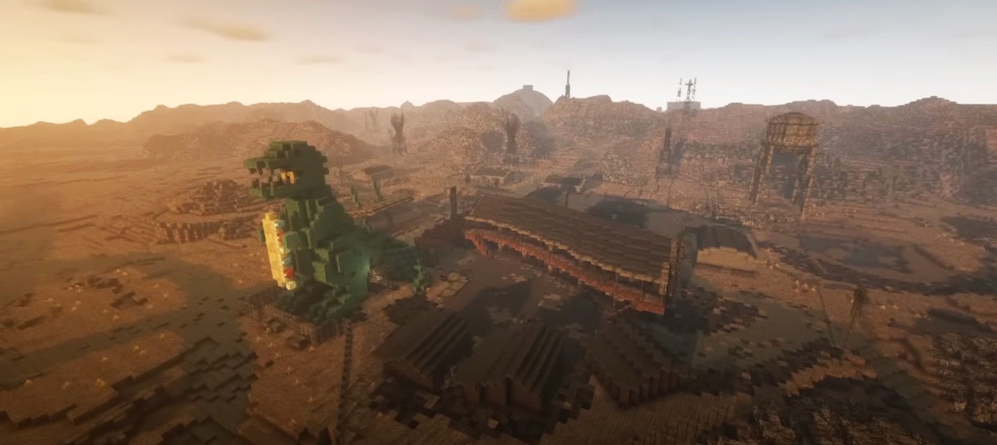 Моддеры воссоздали полную карту мира Fallout: New Vegas в Minecraft