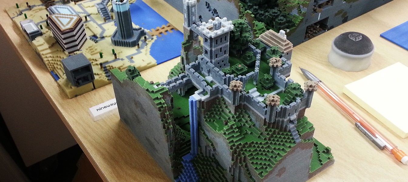 Миры Minecraft распечатанные на 3D принтере