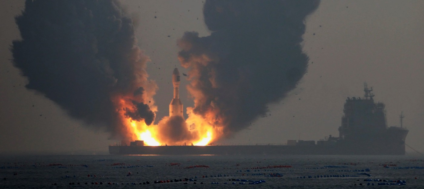 Китайская компания запустила первую ракету с морской платформы