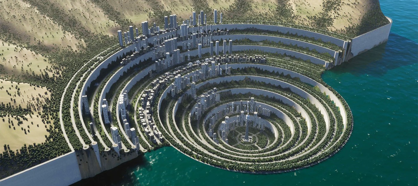 Игрок Cities: Skylines показал необычный круговой город, который уйдет под воду при малейшем цунами