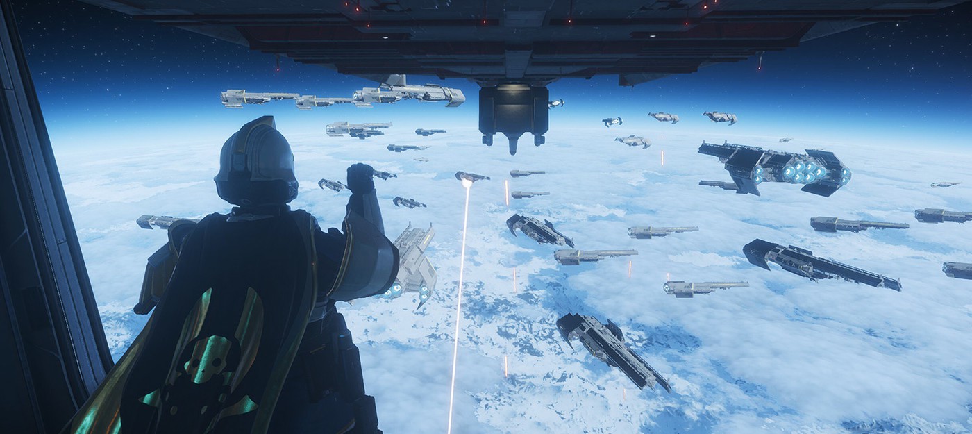 В Helldivers 2 можно увидеть из космоса, как игроки используют Стратагемы на поверхности планеты