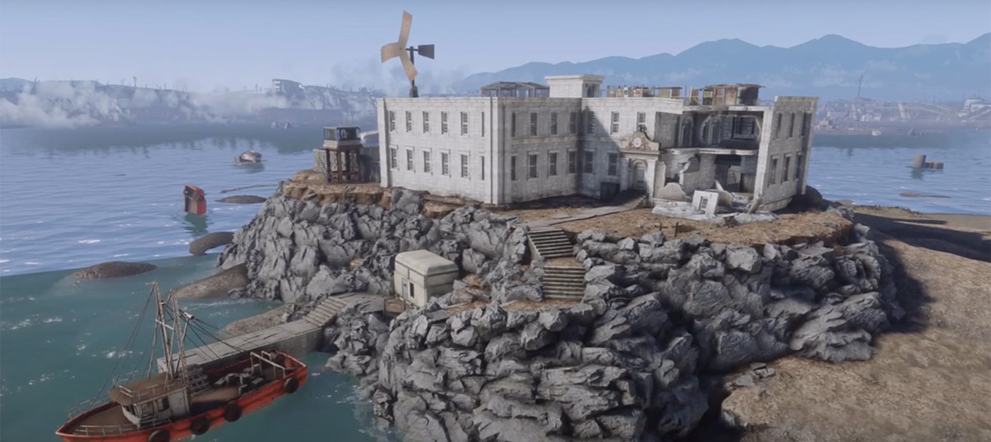 Игрок Fallout 4 построил на острове тюрьму и превратил ее в уютное поселение
