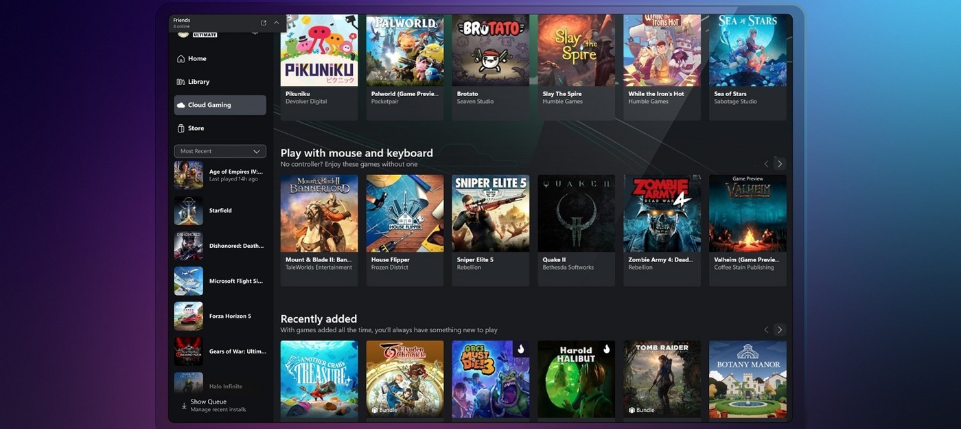 Поддержка клавиатуры и мыши в Xbox Cloud Gaming стала доступна для всех пользователей