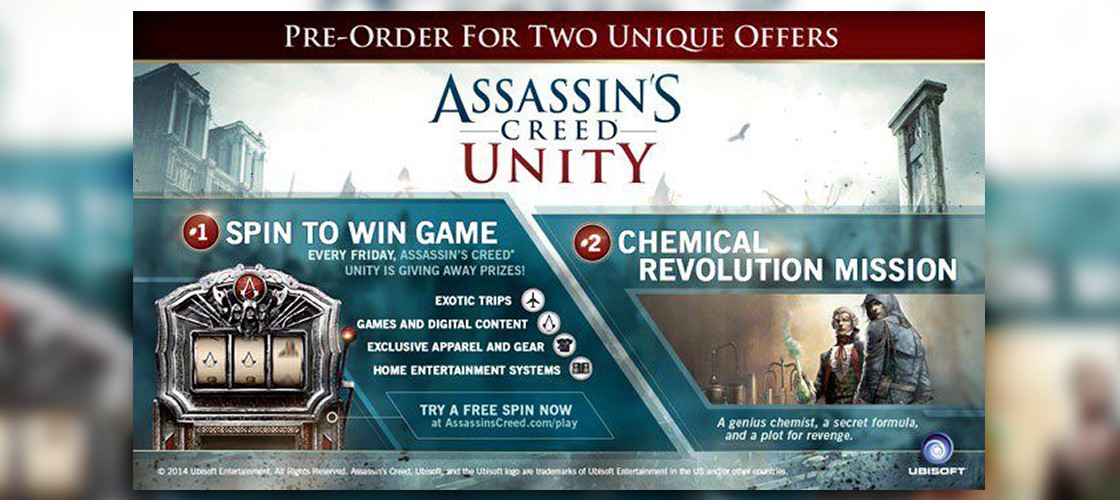 Американцы, предзаказавшие Assassin's creed: Unity, могут выиграть ценные призы от Ubisoft