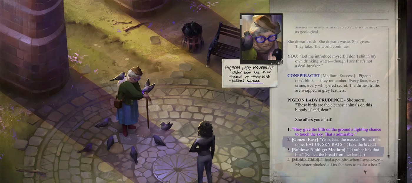 Первый скриншот "духовного наследника" Disco Elysium показывает стильную графику, но слабый диалог