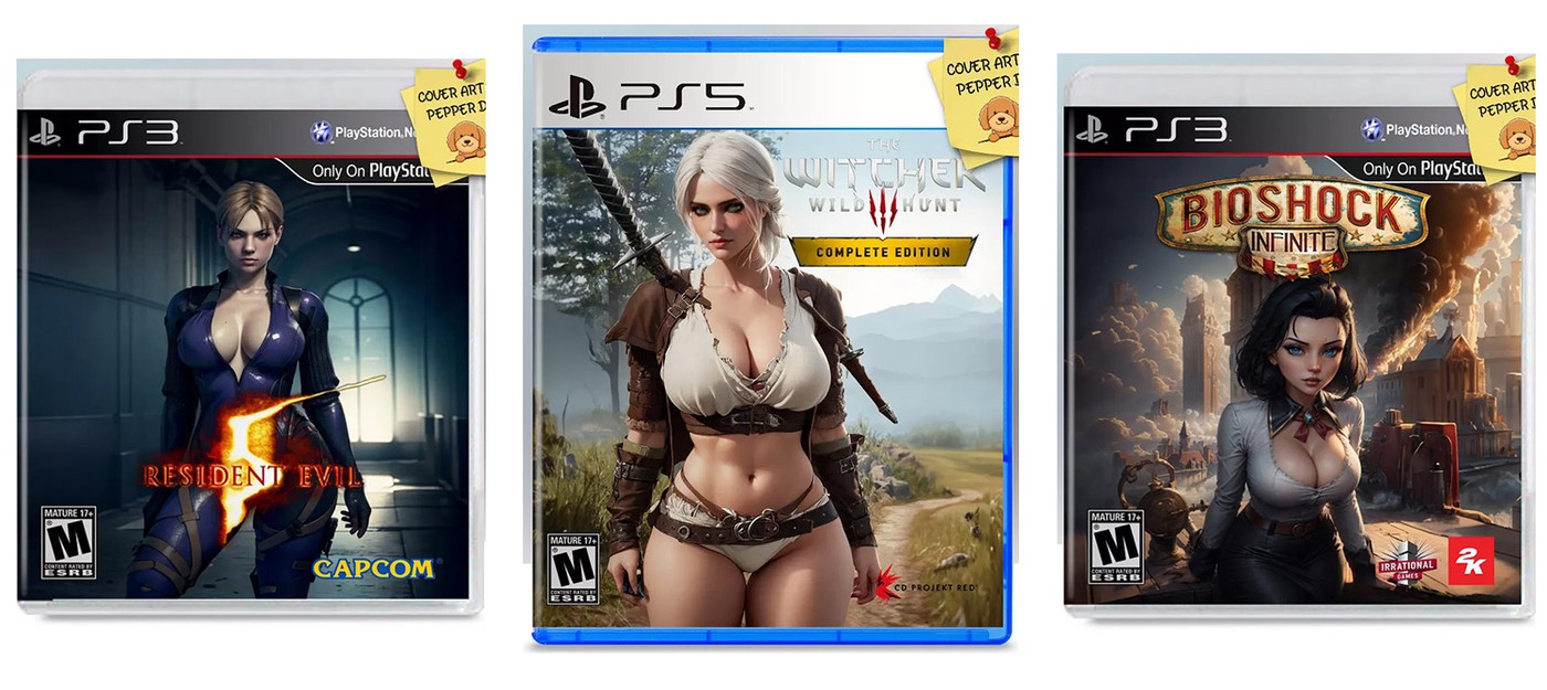 Кто-то продает созданные ИИ "взрослые" обложки игр дороже, чем стоят сами игры