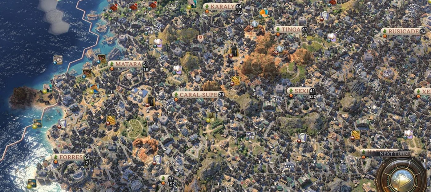 Игрок Civilization 7 превратил всю карту в планетарный город, застроив каждую свободную клетку земли