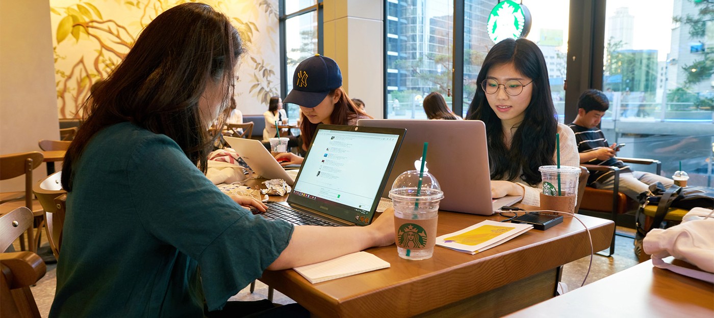 Starbucks в Корее запрещает посетителям приносить десктопные компьютеры и принтеры в кофейни
