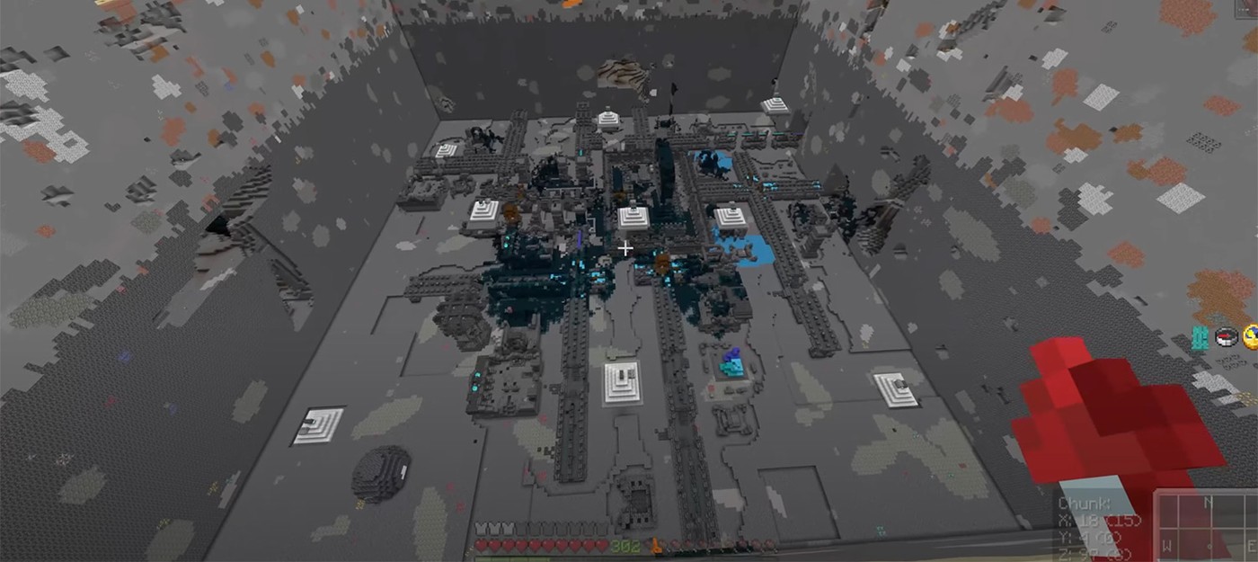 Геймер потратил 333 часа раскопок и 550 сломанных инструментов ради Древнего города в Minecraft