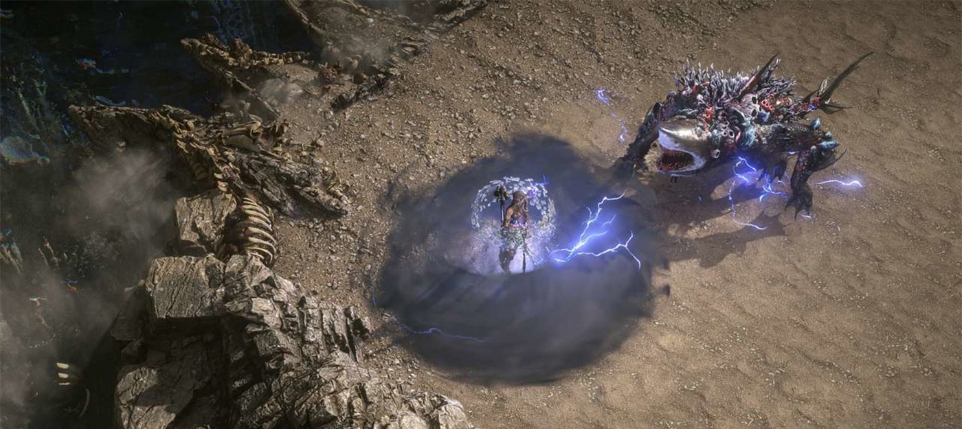 Более 100 сильнейших игроков Path of Exile 2 выстроились в очередь на смерть от акулы с триллионами здоровья