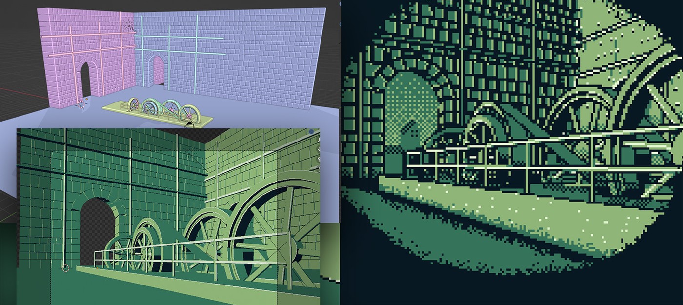 Разработчик показал процесс создания сцен для игры на Game Boy Color в Blender