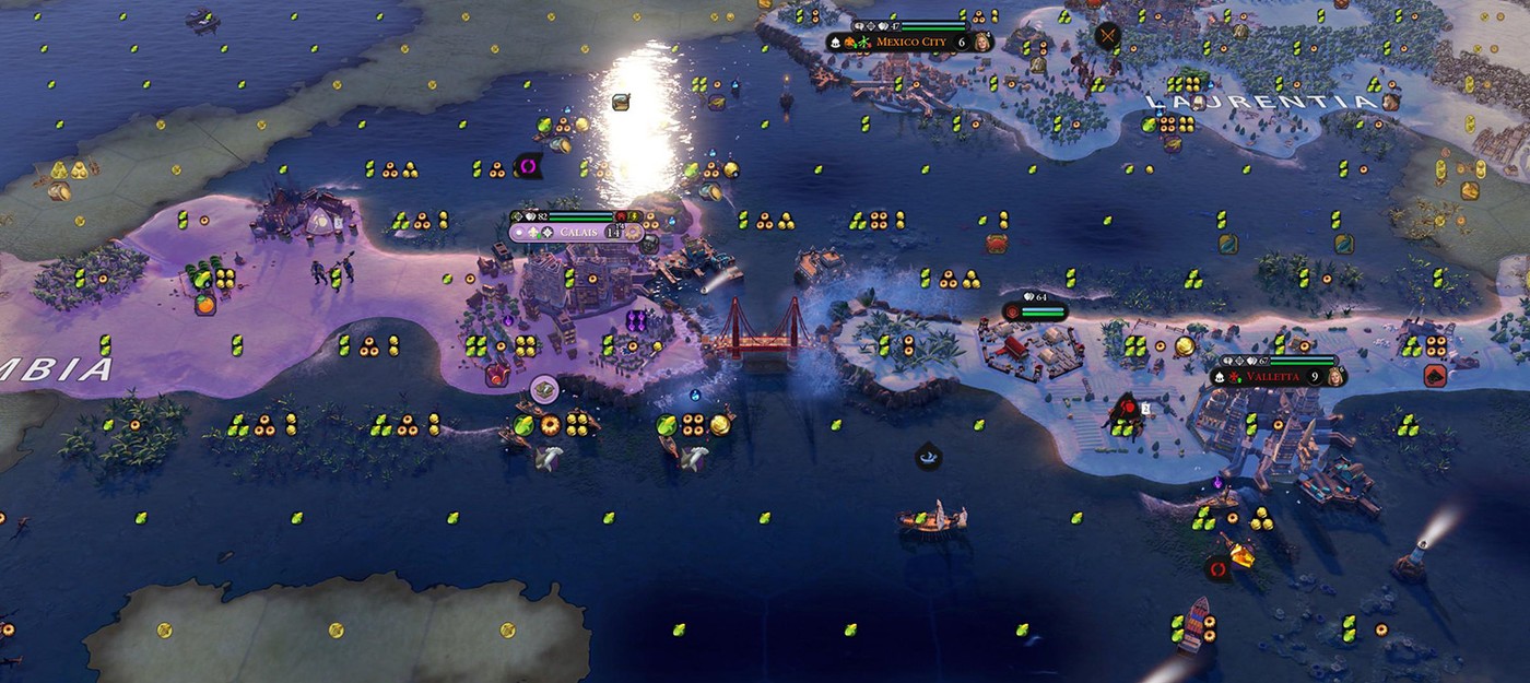 Любитель Civilization 6 построил самый эпичный мост Золотые Ворота – идеально между двумя континентами в центре мира