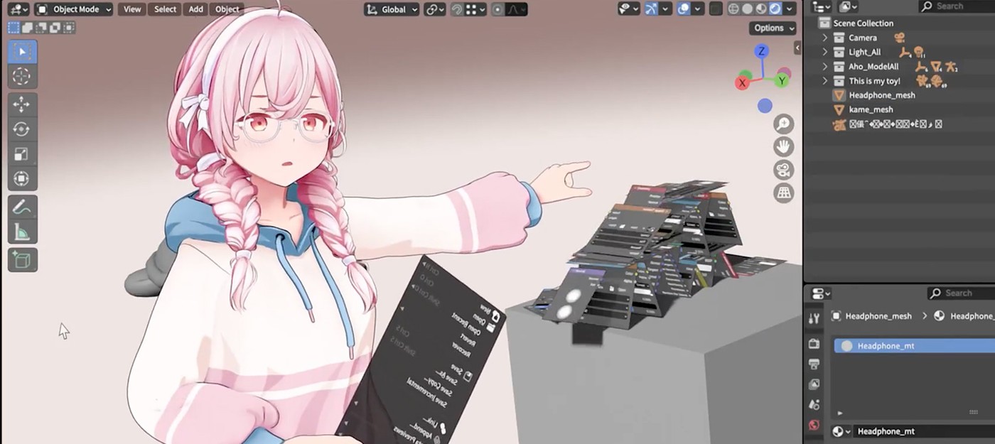 3D-художник выпустил продолжение видео про аниме-девочку, которая ломает четвёртую стену и не дает закрыть Blender