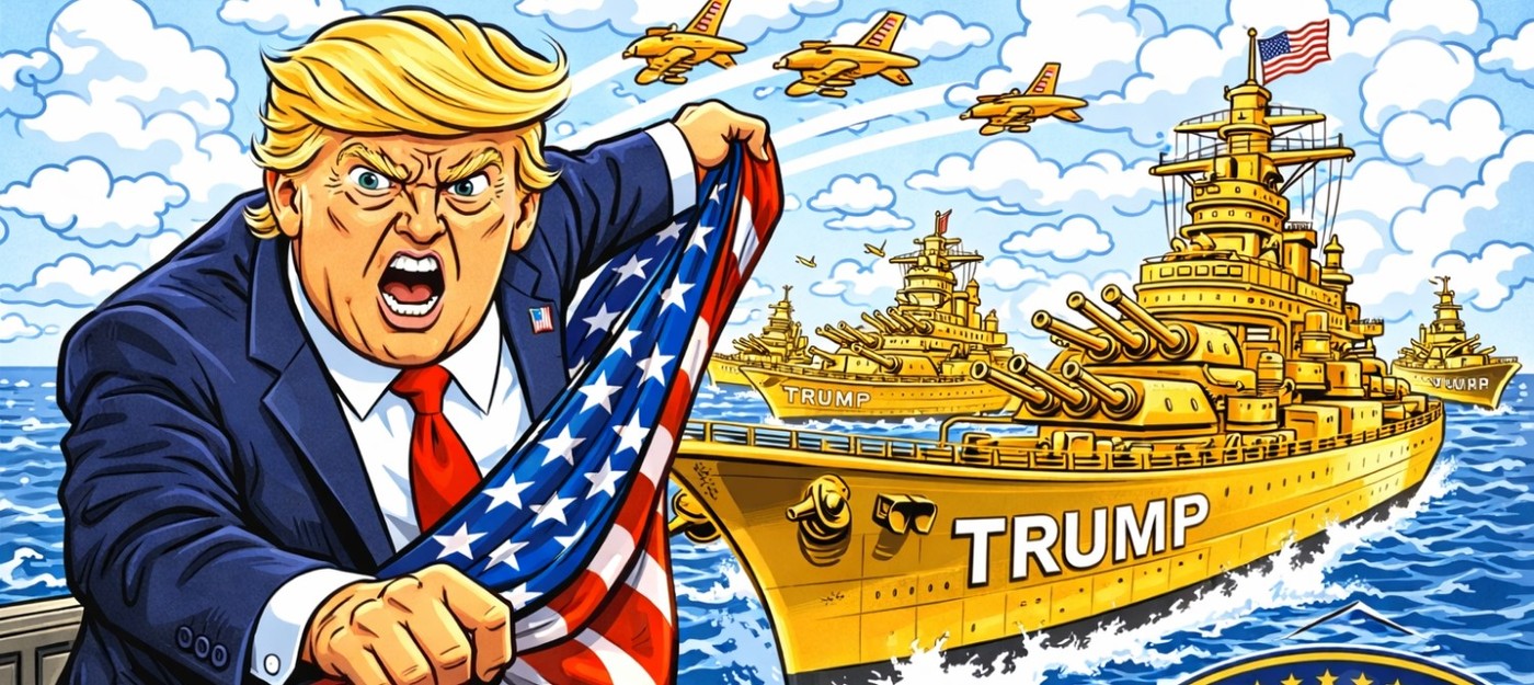 Трамп представил боевой корабль класса "Трамп" – серию новых кораблей золотого флота США в честь самого себя