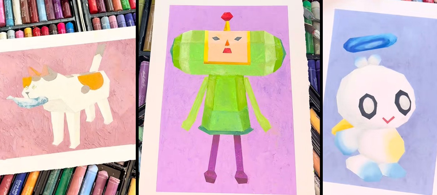 Британский художник превращает низкополигональных игровых персонажей в милые картины масляной пастелью